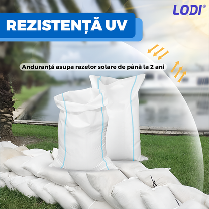 Set 300 de Saci de Rafie Lodi1254, materiale calitative, rezistenta ridicata, capacitate mare, waterproof, sfoara de inchidere incorporata, universali, 55 x 100 cm, alb/albastru