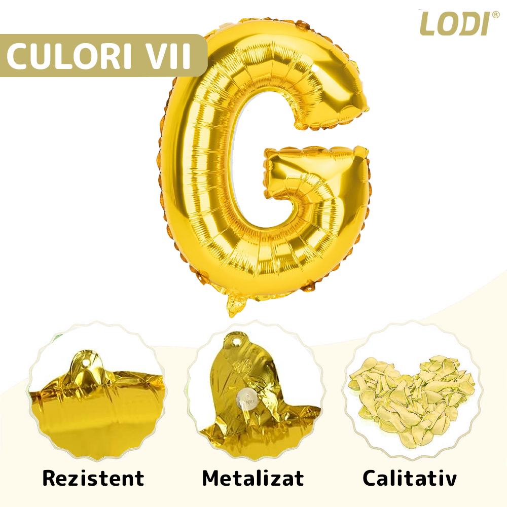 Balon in Forma de Litera G Lodi1471, metalizat, pentru Petreceri/Aniversari/Evenimente, rezistent, folie, gold, 40 cm