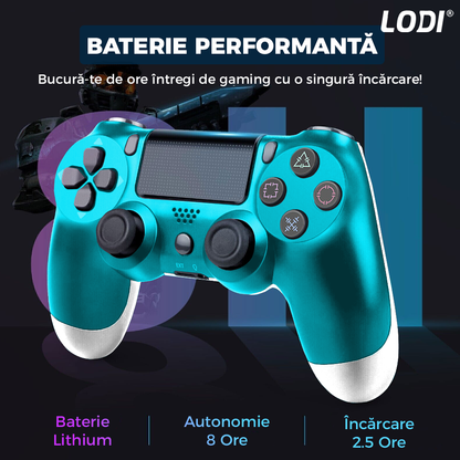 Controller Wireless DoubleShock Lodi1197, compatibil cu PS4, joystick-uri analog, vibratie dubla, baterie performanta, verde