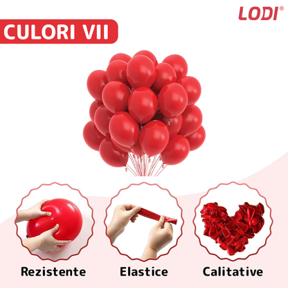 Set 100 Baloane Lodi256, pentru Petreceri/Aniversari/Evenimente, o singura dimensiune, latex, rosu