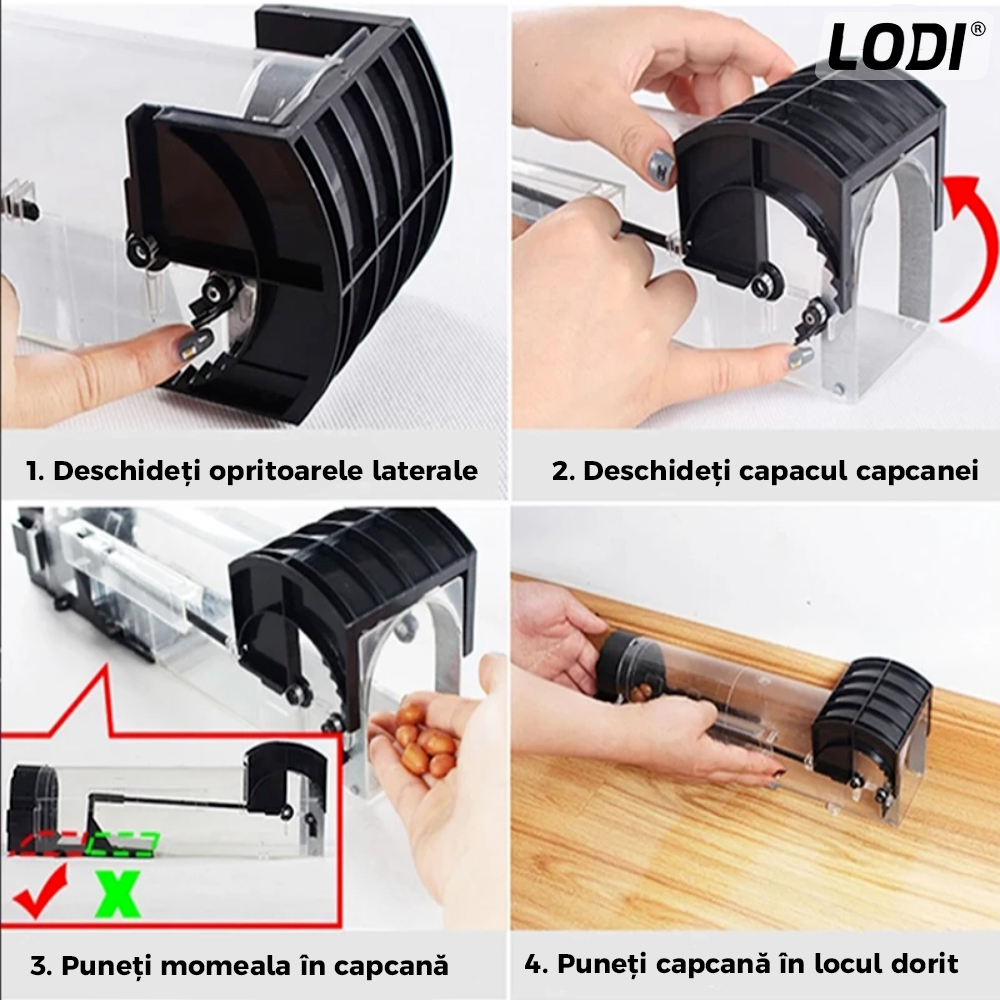 Set 6 Capcane pentru Soareci si Sobolani Lodi679, tip tunel, cursa inteligenta, interior/exterior, negru