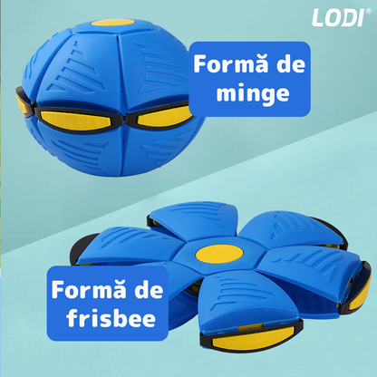 Minge Zburatoare Transformabila in Disc Frisbee Lodi340, 2 moduri de joaca, 23 cm, albastru