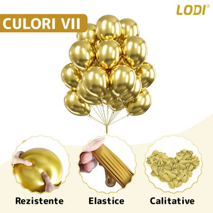 Set 50 Baloane Lodi721, pentru Petreceri/Aniversari/Evenimente, o singura dimensiune, latex, gold
