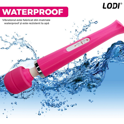 Aparat de Masaj Lodi1094, 10 Frecvente de Vibratii, waterproof, alimentare USB, portabil, elimina durerile musculare, roz