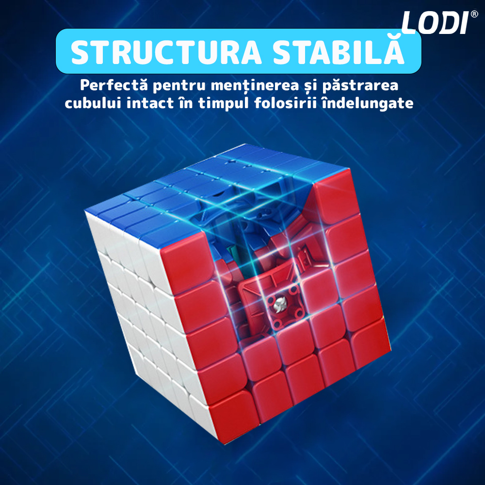 Cub Rubik Magic Cube Magnetic Lodi365, speed puzzle, stickerless, dezvoltarea inteligentei, 4x4x4, multicolor