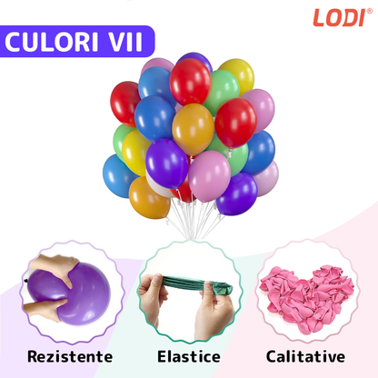 Set 100 Baloane Lodi255, pentru Petreceri/Aniversari/Evenimente, o singura dimensiune, latex, multicolor
