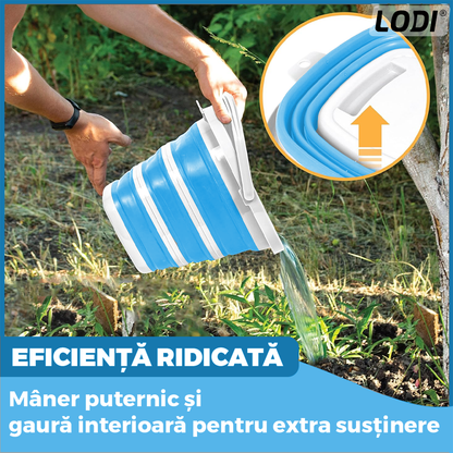 Galeata Pliabila Lodi666, rezistenta, usor de depozitat, compacta, capacitate de 10 L, albastru