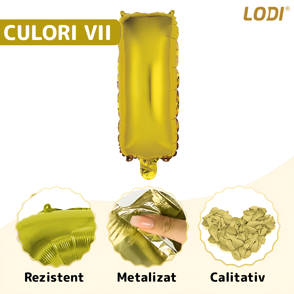 Balon in Forma de Litera I Lodi1057, metalizat, pentru Petreceri/Aniversari/Evenimente,rezistent, folie, auriu, 40 cm