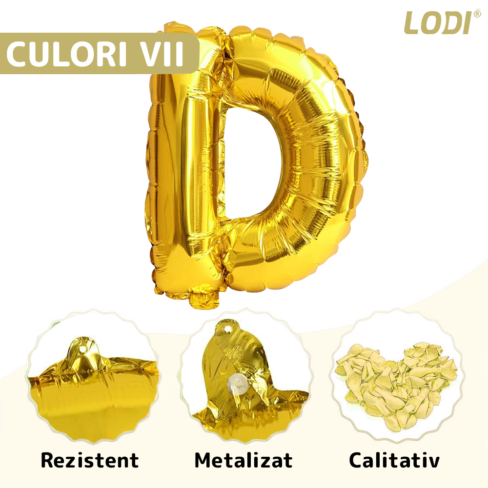 Balon in Forma de Litera D Lodi1469, metalizat, pentru Petreceri/Aniversari/Evenimente, rezistent, folie, gold, 40 cm