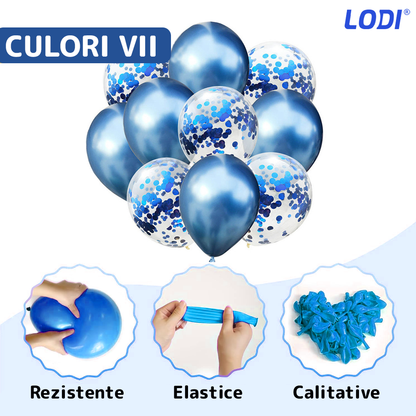 Set 10 Baloane Lodi725, Confeti, pentru Petreceri/Aniversari/Evenimente, o singura dimensiune, 2 culori, latex, albastru inchis