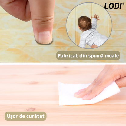 Set Tapet Panou 3D Lodi170, Model Marmura, suprafata acoperire 4.9 mp, autoadeziv, waterproof, usor de montat, design modern, 70x70 cm, galben