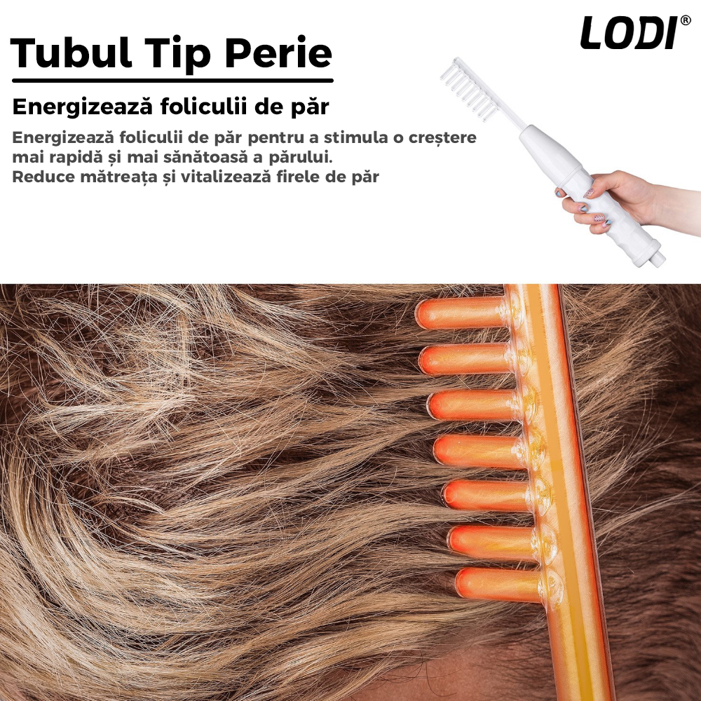 Electroderm Multifunctional Lodi216, tratament cu frecventa inalta pentru acnee, riduri, ten, par, stimulator scalp, infrumusetare faciala, lifting, alb