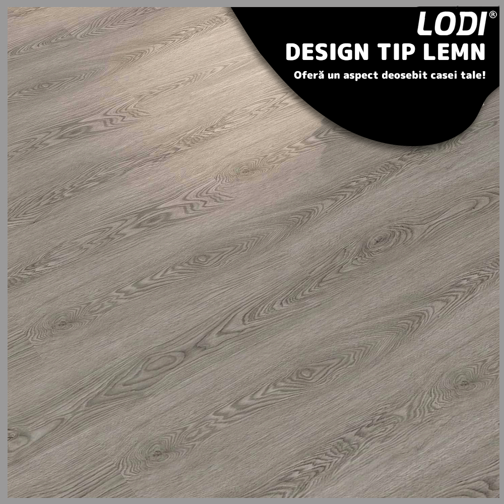 Set 36 Placi de Pardoseala Autoadezive Tip Parchet Lodi600, durabile, adeziv puternic,  PVC, 914.4mm x152.4mm, mm 4.9 m²/box, gri dungi