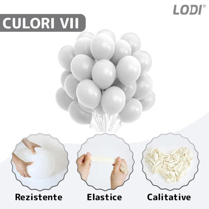 Set 100 Baloane Lodi251, pentru Petreceri/Aniversari/Evenimente, o singura dimensiune, latex, alb