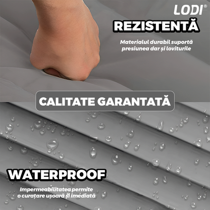 Saltea Auto Gonflabila 2 in 1 Lodi1238, scaun spate si travel bed, materiale calitative, pluristratificata, saculet de depozitare, pompa pentru umflare inclusa, 138 x 85 cm, gri