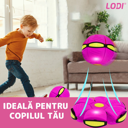 Minge Zburatoare Transformabila in Disc Frisbee Lodi354, 2 moduri de joaca, 23 cm, roz