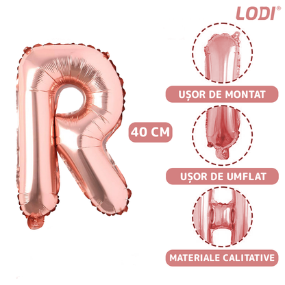 Balon in Forma de Litera R Lodi1473, metalizat, pentru Petreceri/Aniversari/Evenimente, rezistent, folie, rose gold, 40 cm