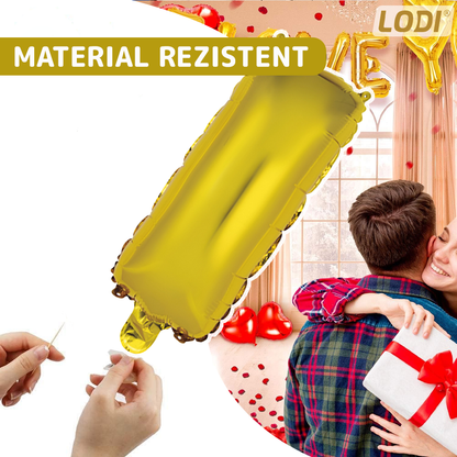 Balon in Forma de Litera I Lodi1057, metalizat, pentru Petreceri/Aniversari/Evenimente,rezistent, folie, auriu, 40 cm