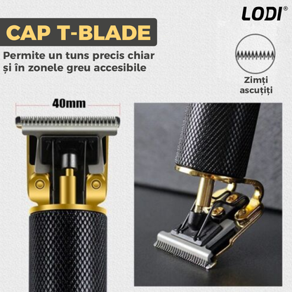 Aparat de tuns si masina de ras barba Lodi595, 4 piepteni inclusi, acumulator, lame ascutite, usor de curatat, trimmer profesional, negru