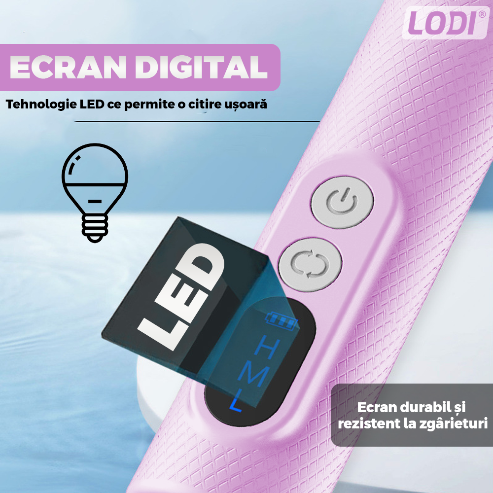 Pila Electrica Profesionala pentru Unghii Lodi1192, freza wireless, 18000 RPM, ecran LED, manichiura-pedichiura, 12 capete pentru pila, 36 benzi de slefurie, portabila, lila
