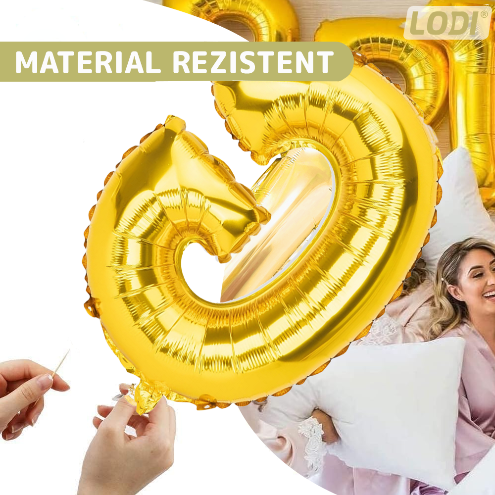 Balon in Forma de Litera G Lodi1471, metalizat, pentru Petreceri/Aniversari/Evenimente, rezistent, folie, gold, 40 cm