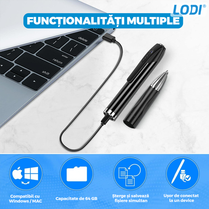 Pix Spion cu Camera 1080 Full HD Lodi474, inregistrare audio video, foto, aparat spion cu camera ascunsa, capacitate de stocare 64 gb, negru