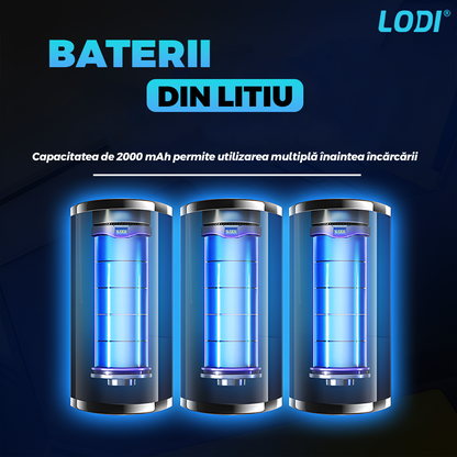 Aspirator Auto 4 in 1 Lodi1179, portabil, multifunctional, wireless, compresor anvelope. manometru, lanterna LED, aspirare umeda/uscata, vacuum 6000 mbar, putere motor 100W,  afisaj digital, negru