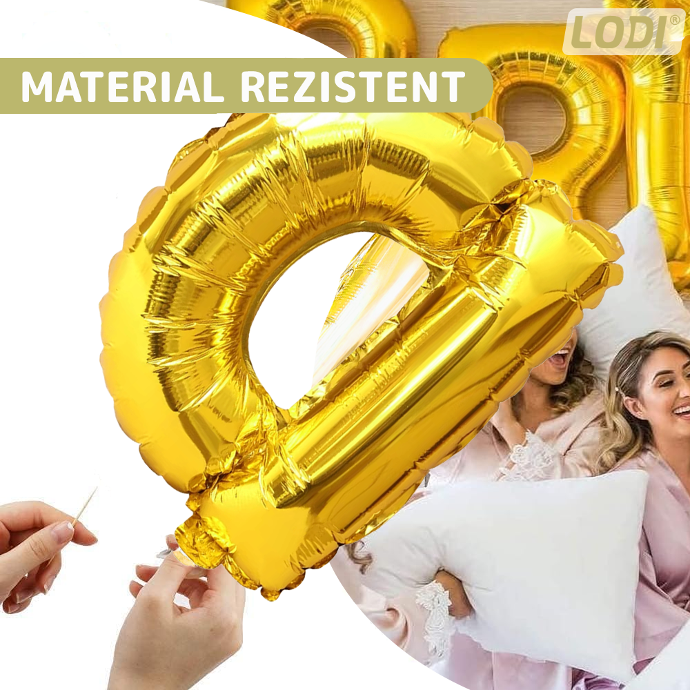 Balon in Forma de Litera D Lodi1469, metalizat, pentru Petreceri/Aniversari/Evenimente, rezistent, folie, gold, 40 cm