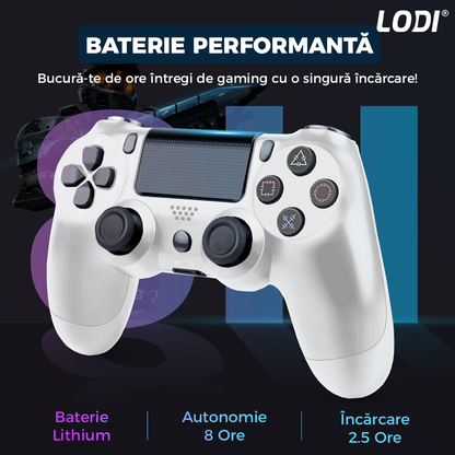 Controller Wireless DoubleShock Lodi1193, compatibil cu PS4, joystick-uri analog, vibratie dubla, baterie performanta, alb