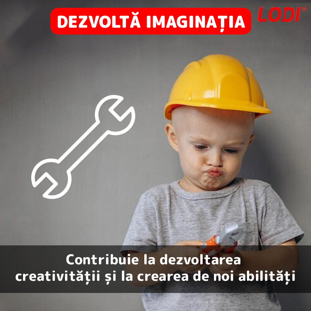 Set Trusa de Unelte si Scule Lodi475, jucarie de rol, 14 accesorii si cutie pentru depozitare. 37.5 x 21 cm, albastru