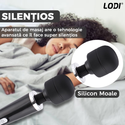 Aparat de Masaj Lodi1093, 10 Frecvente de Vibratii, waterproof, alimentare USB, portabil, elimina durerile musculare, negru