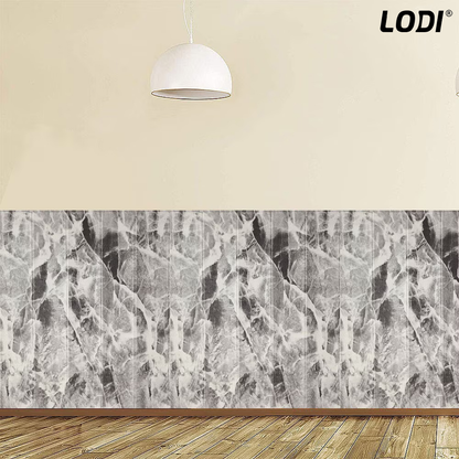 Set Tapet Panou 3D Lodi98, Model Marmura, suprafata acoperire 4.9 mp, autoadeziv, waterproof, usor de montat, design modern, 70x70 cm, gri