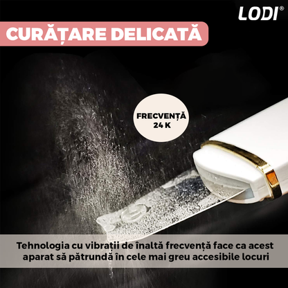 Aparat de Curatare Faciala cu Ultrasunete Lodi546, lifting ten, skin scrubber, indepartare puncte negre, hidratare, peeling, masaj facial, alb