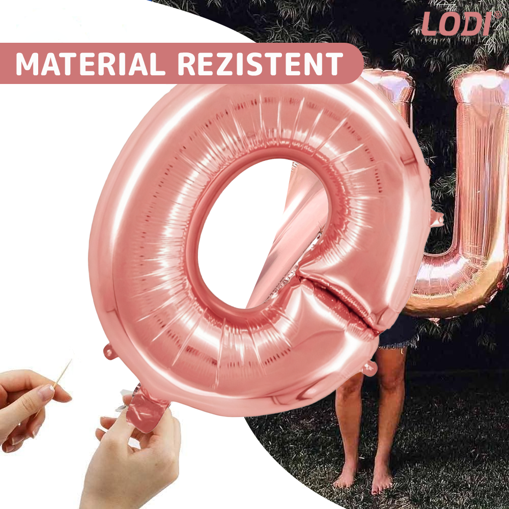 Balon in Forma de Litera O Lodi1474, metalizat, pentru Petreceri/Aniversari/Evenimente, rezistent, folie, rose gold, 40 cm