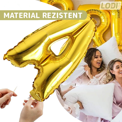 Balon in Forma de Litera A Lodi1467, metalizat, pentru Petreceri/Aniversari/Evenimente, rezistent, folie, gold, 40 cm