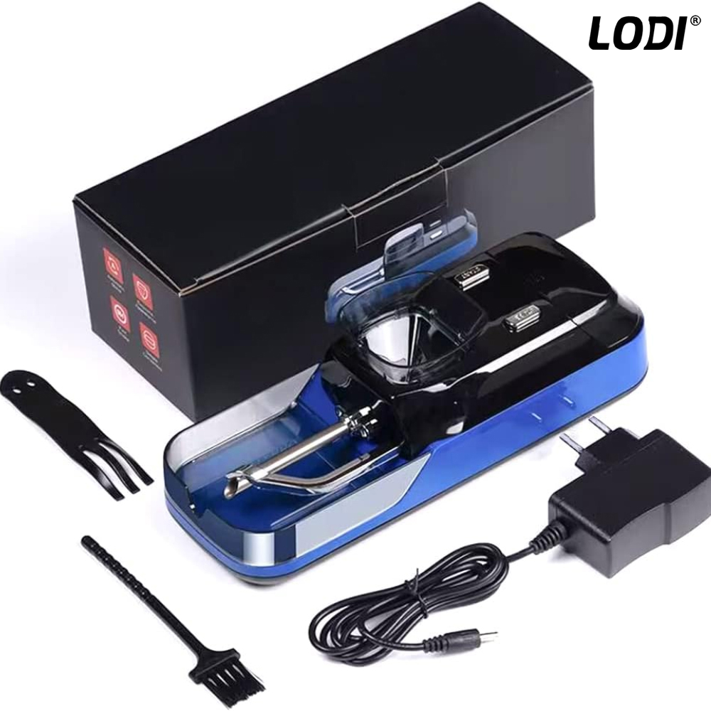 Aparat Electric de Facut Tigari Lodi282, injector tutun, ergonomic, accesorii incluse, dimensiune standard, albastru