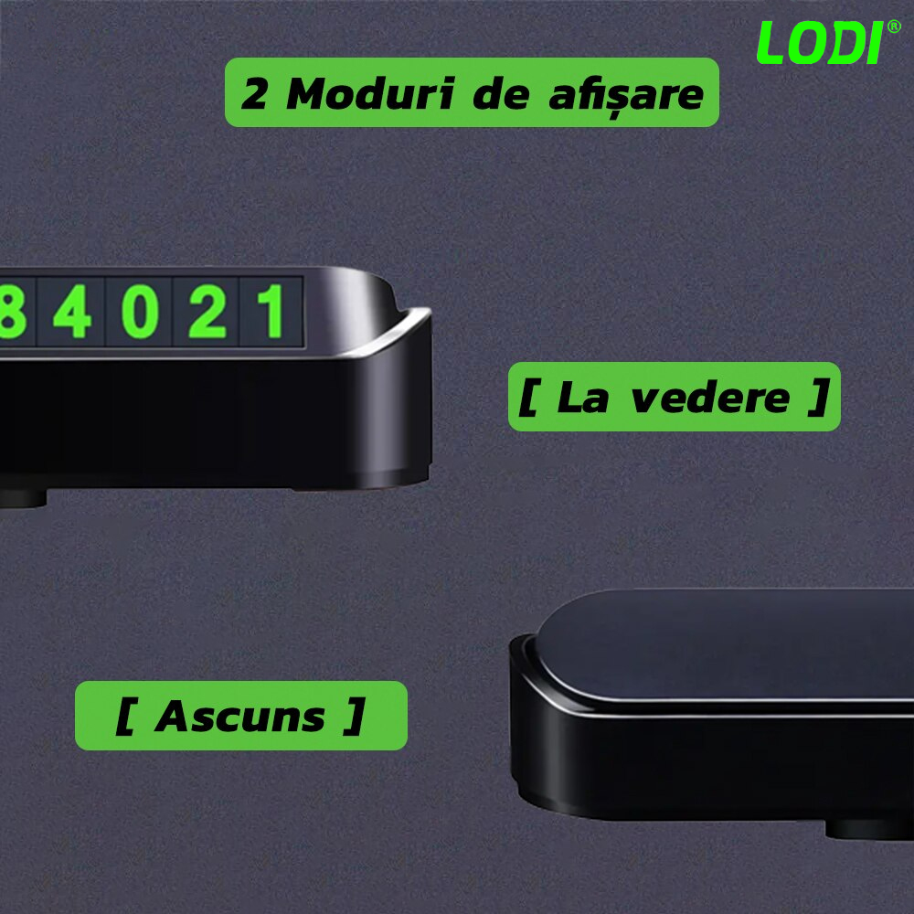 Suport Auto pentru Numarul de Telefon Lodi38, stickere magnetice, adeziv puternic, dimensiuni reduse, negru