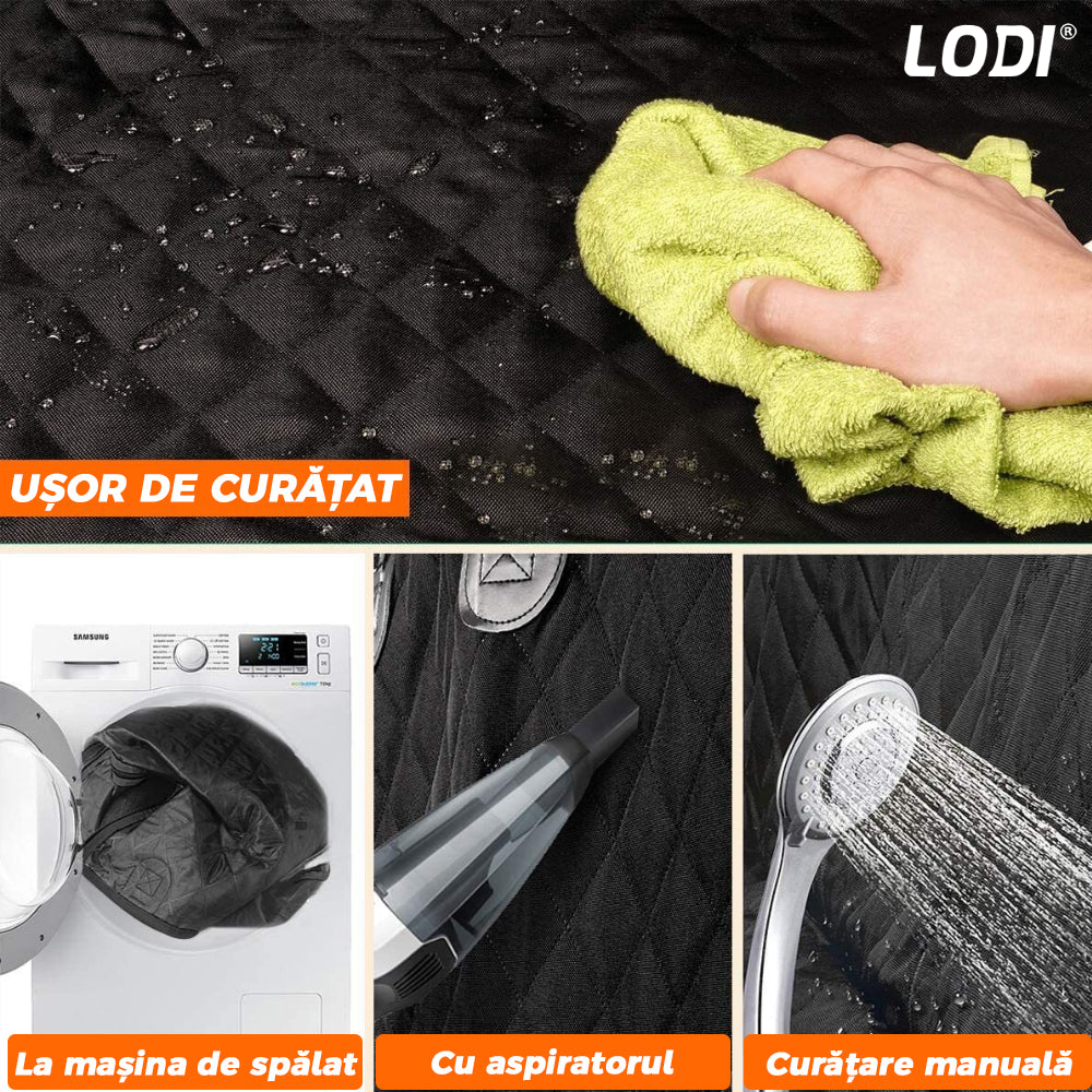Husa Auto Protectie si Transport Animale Lodi13, anti-zgarieturi, waterproof, impermeabila, accesoriu inclus, material OXFORD D600, negru