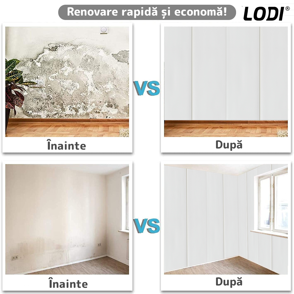 Set 10x Tapet 3D Lodi832, suprafata acoperire 4.9 mp, autoadeziv, Model Placa Dubla, perete/tavan, waterproof, usor de montat, design modern, 70x77 cm, alb