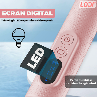 Pila Electrica Profesionala pentru Unghii Lodi1135, freză wireless, 18000 RPM, ecran LED, manichiura-pedichiura, 12 capete pentru pila, 36 benzi de slefurie, portabila, roz