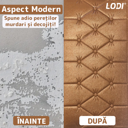 Set Tapet 3D Lodi390, suprafata acoperire 2.45 mp, autoadeziv, waterproof, design modern, usor de montat, 70x35 cm, maro