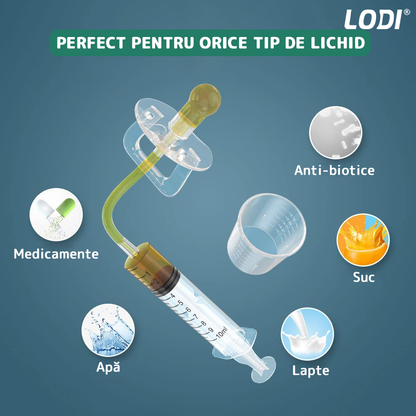 Dispenser Gradat Tip Suzeta Lodi41, administrare medicamente sugari, 6 piese, usor de folosit, 10ml, transparent