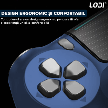 Controller Wireless DoubleShock Lodi1194, compatibil cu PS4, joystick-uri analog, vibratie dubla, baterie performanta, albastru