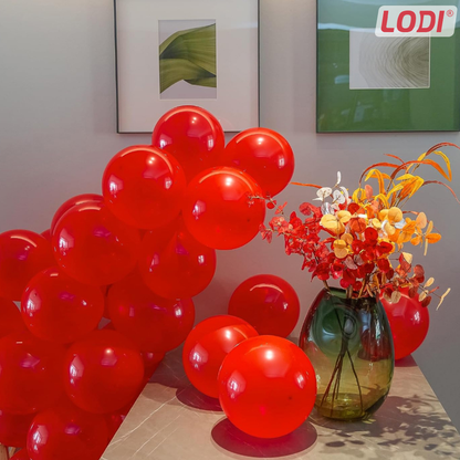 Set 100 Baloane Lodi256, pentru Petreceri/Aniversari/Evenimente, o singura dimensiune, latex, rosu