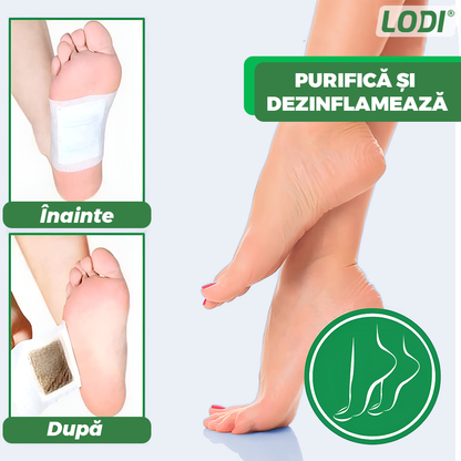Set 50 de plasturi KINOKI Lodi1255, pentru detoxifiere, ingrediente naturale, vitamina C, imbunatatesc somnul, energizeaza, curata, adezivi, alb