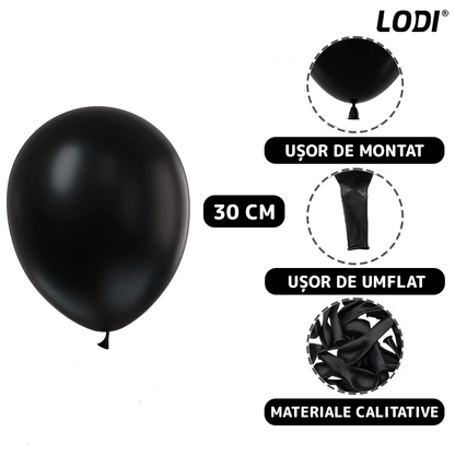 Set 10 Baloane Lodi771, Confeti, pentru Petreceri/Aniversari/Evenimente, o singura dimensiune, 2 culori, latex, negru