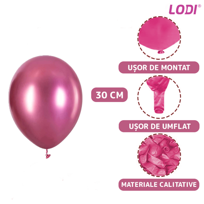 Set 10 Baloane Lodi726, Confeti, pentru Petreceri/Aniversari/Evenimente, o singura dimensiune, 2 culori, latex, roz