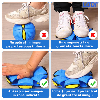 Minge Zburatoare Transformabila in Disc Frisbee Lodi340, 2 moduri de joaca, 23 cm, albastru
