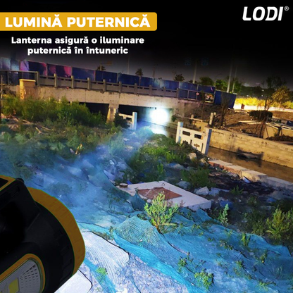 Lanterna Solara de Camping Lodi269, 2 moduri de alimentare, 5 moduri de iluminare, portabila, pentru drumetii, port USB, reincarcabila, portocaliu