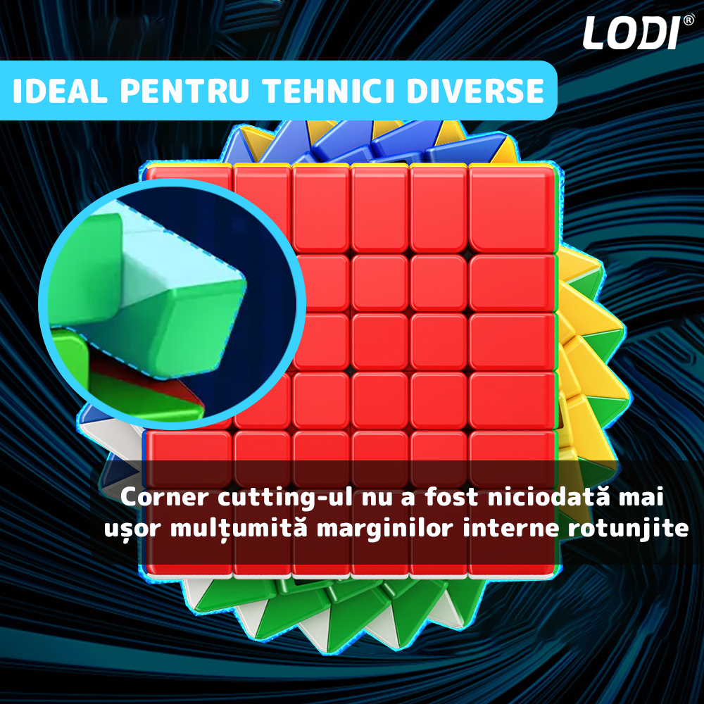 Cub Rubik Magic Cube Magnetic Lodi367, speed puzzle, stickerless, dezvoltarea inteligentei, 6x6x6, multicolor